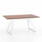 Modern extendable table with metal legs, Villongo Viadurini