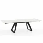 Modern extendable table with metal legs, Villongo Viadurini