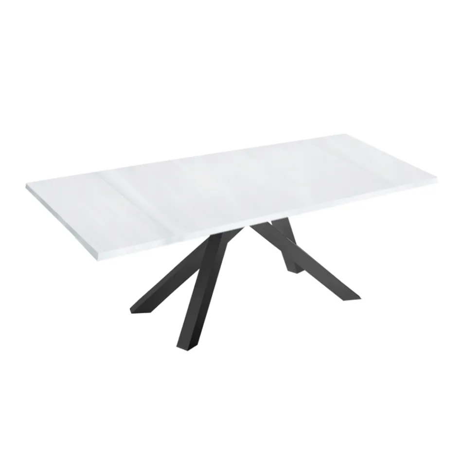 Modern Extendable Table with Laminated Wooden Top Made in Italy – Settimmio Viadurini