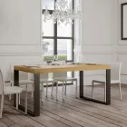 Modern Extendable Table in Melamine Wood Made in Italy - Badesi Viadurini
