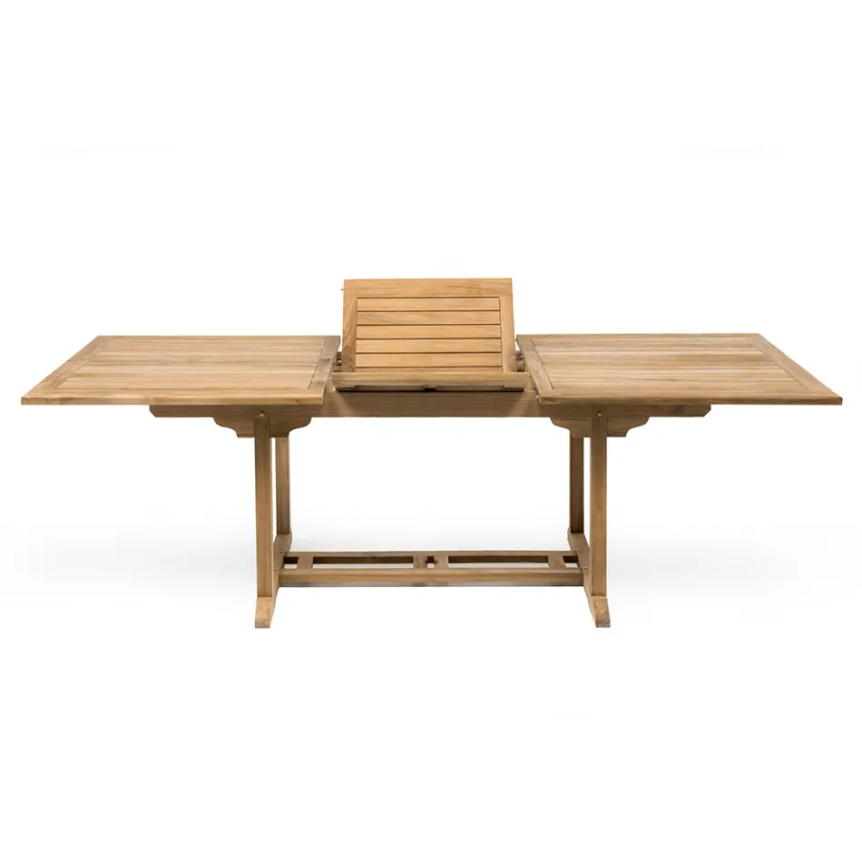 Extendable Outdoor Table in Teak of Various Sizes - Yggdrasil Viadurini
