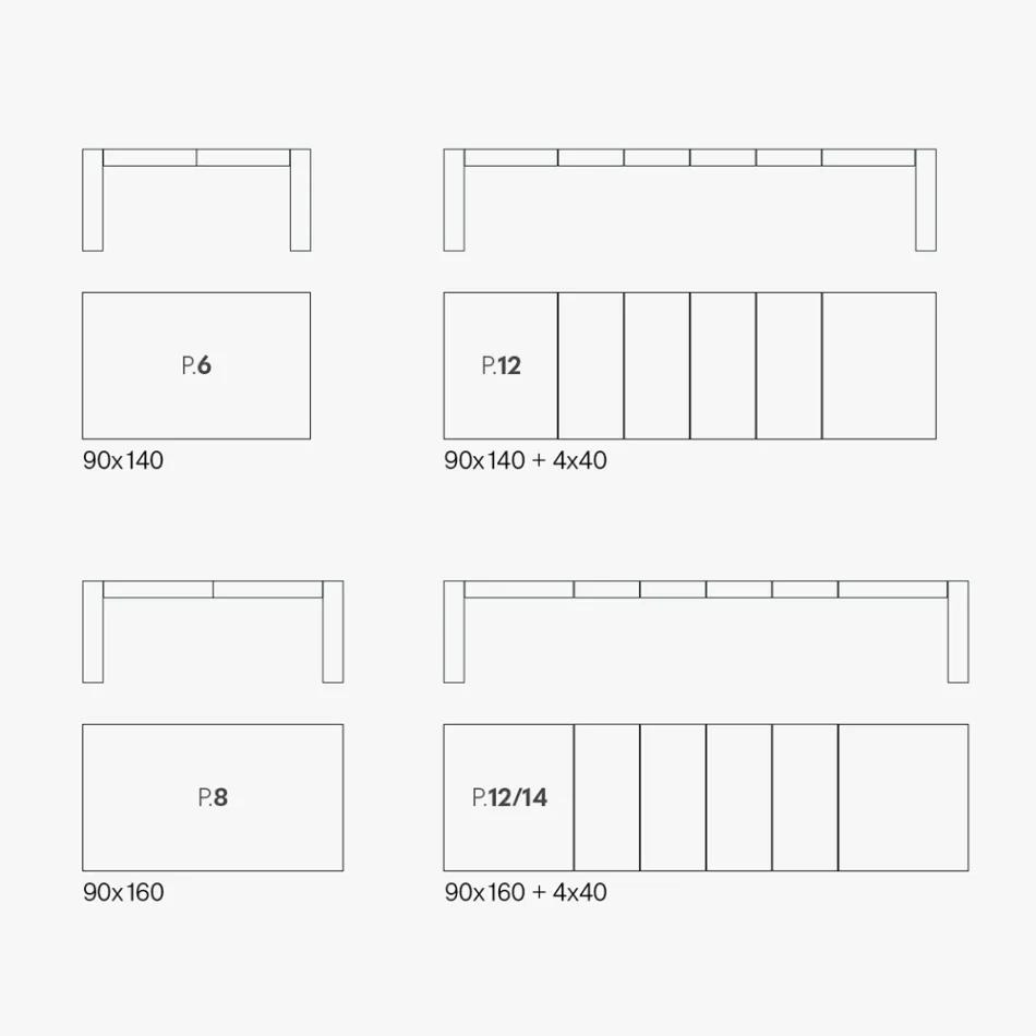 Extendable Table Made of Folding Melamine Made in Italy - Oky Viadurini