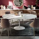 Extendable Round Living Room Table in Laminate Made in Italy - Dollars Viadurini
