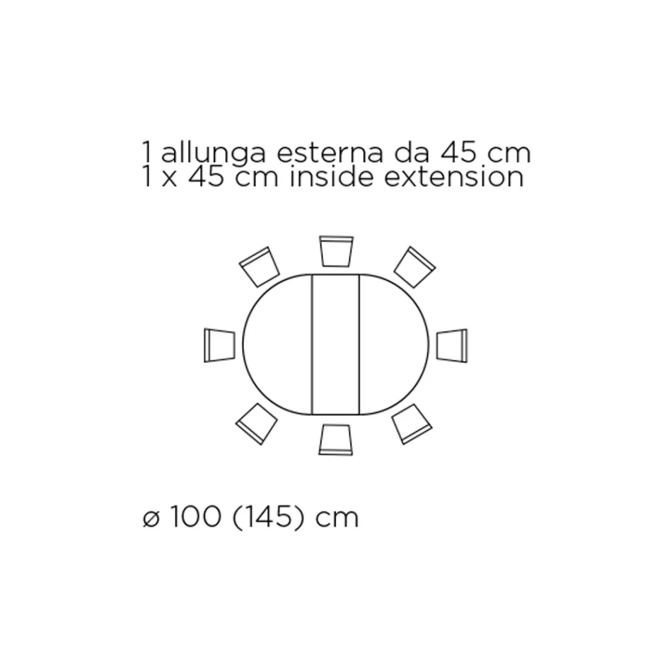 Extendable Round Living Room Table in Laminate Made in Italy - Dollars Viadurini