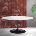 Saarinen Tulip Extendable Table H 74 cm in White Florim Ceramic - Scarlet