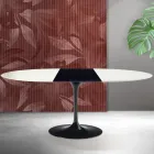 Saarinen Tulip Extendable Table H 74 cm in White Florim Ceramic - Scarlet Viadurini