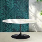 Saarinen Tulip Extendable Table H 74 cm in Florim Calacatta Gold Gloss Ceramic - Scarlet Viadurini