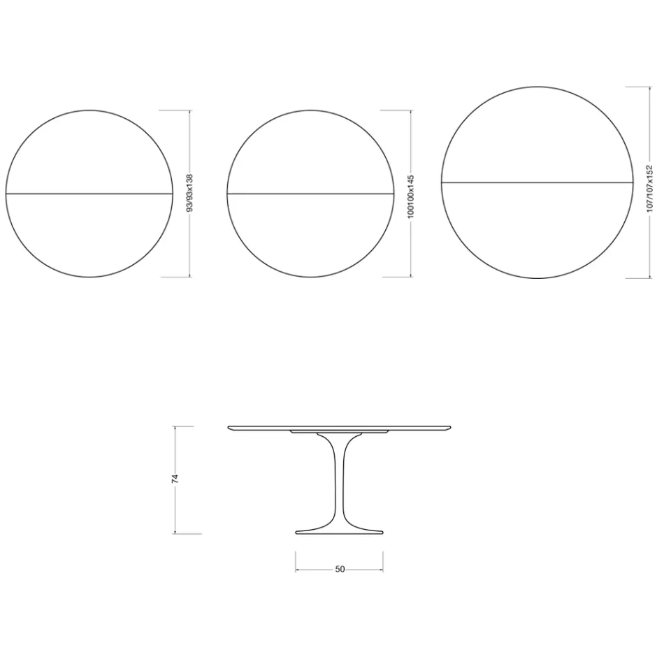 Saarinen Tulip Extendable Table H 74 cm in Florim Calacatta Gold Matt Ceramic - Scarlet Viadurini