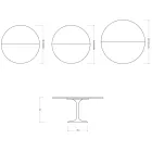 Saarinen Tulip Extendable Table H 74 cm in Florim Statuario Matte Ceramic - Scarlet Viadurini