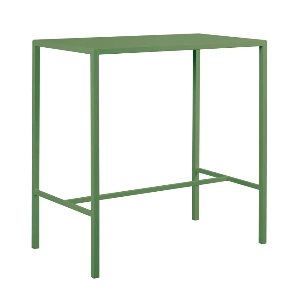 Garden High Table in Galvanized Steel Made in Italy - Vesna Viadurini