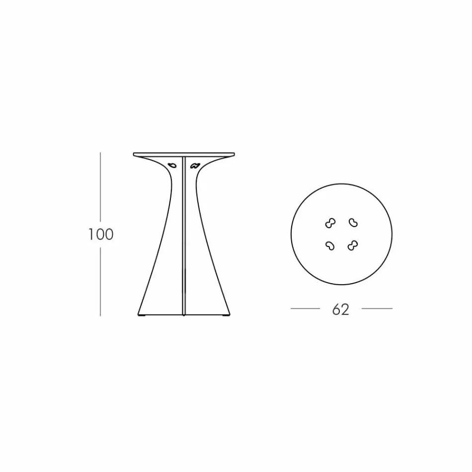 Modern Design High Table, in Polyethylene - Jet Next by Slide Viadurini