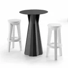 High Polyethylene Table with Round Hpl Top Made in Italy - Tinuccia Viadurini