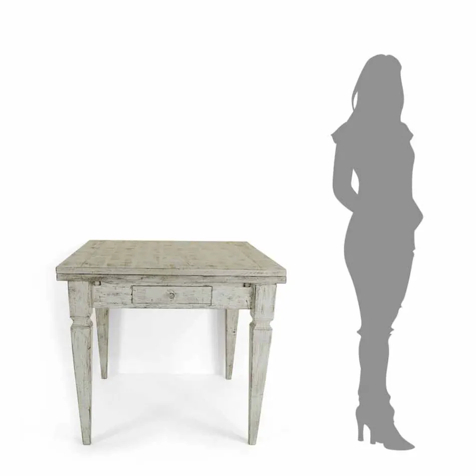 Extendable Artisan Table Up to 170 cm in Wood Made in Italy - Marseille Viadurini