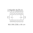 Table with Integrated Extensions and Mink Steel Base Made in Italy - Dalmatian Viadurini