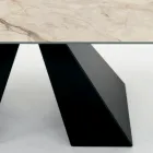 Table with Integrated Extensions in Ceramic and Steel Made in Italy - Dalmata Viadurini