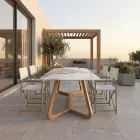 Table with Ceramic Top and Solid Teak Base Made in Italy - Blouse Viadurini