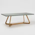 Table with Okumè top with Microcement finish Made in Italy - Blouse Viadurini