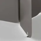 Table with shaped glass top and curved metal base - Piacere Viadurini