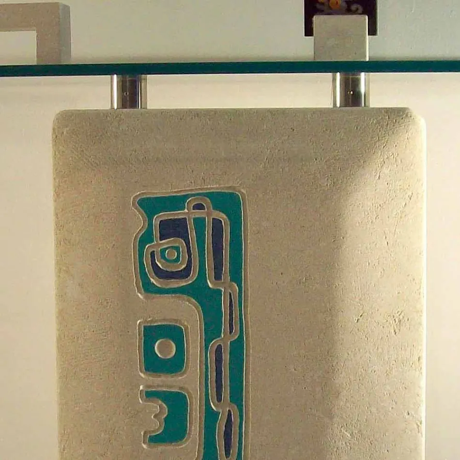 Rectangular stone console table and design crystal Soter Viadurini