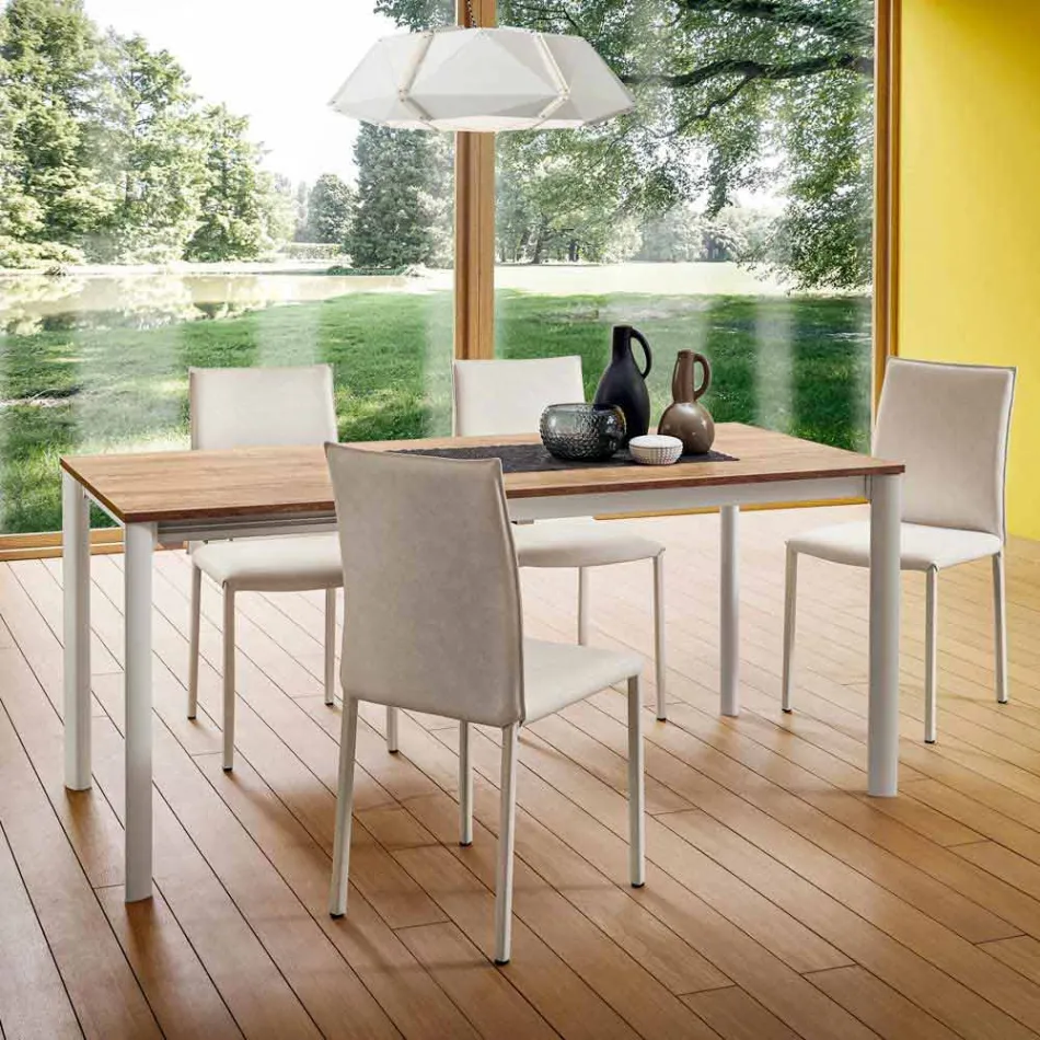 Extendable Kitchen Table Up to 240 cm Wood Effect Made in Italy - Maltese Viadurini