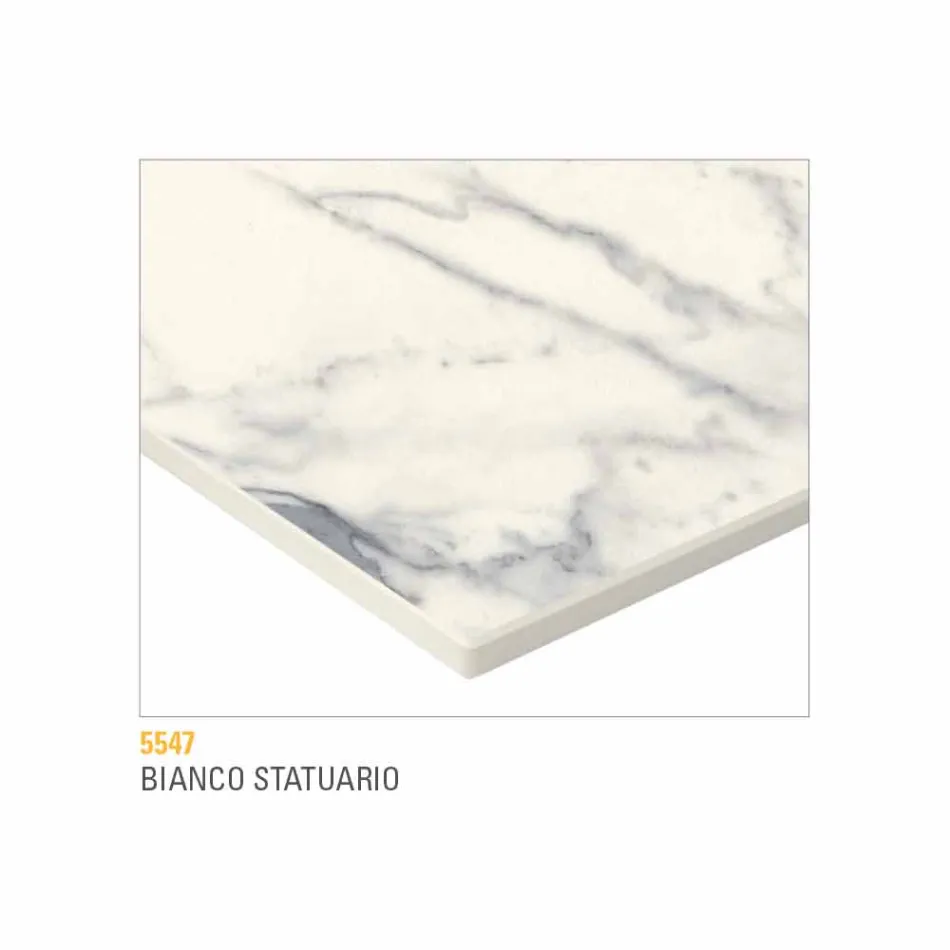 Extendable Kitchen Table Up to 280 cm Marble Effect Made in Italy - Pinocchio Viadurini