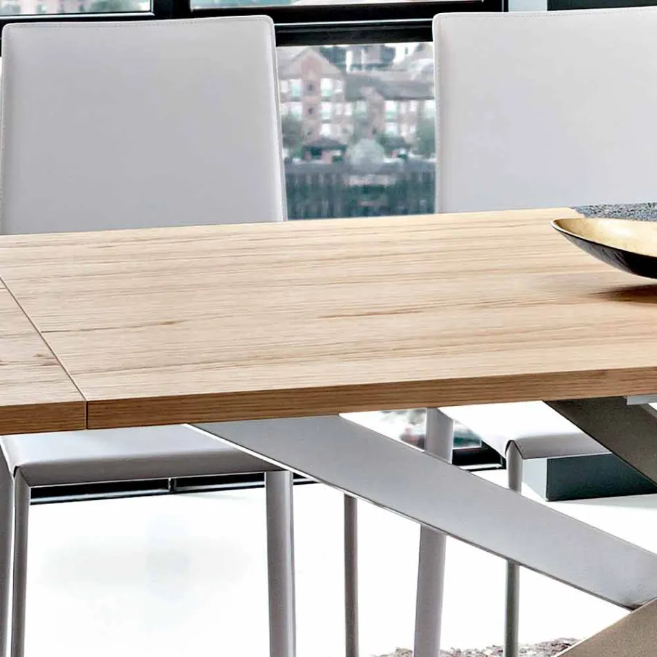Extendable Kitchen Table Up to 280 cm in Wood Made in Italy - Carlino Viadurini