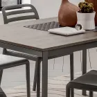 Kitchen Table with Melamine Top and Metal Base Made in Italy - Spilla Viadurini