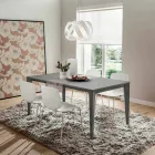 Kitchen Table in Painted Metal with Top in Fenix Made in Italy - Efisto Viadurini