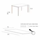 Kitchen Table in Matt Glass with Metal Structure Made in Italy - Brooch Viadurini