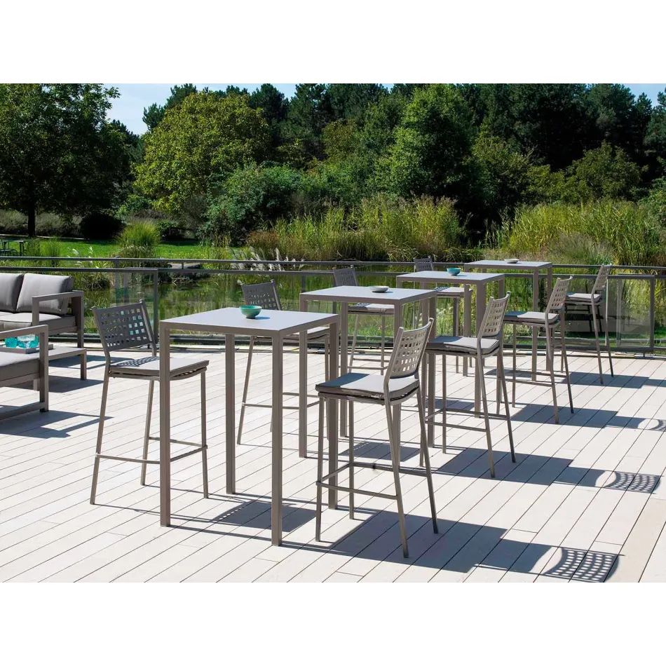 Square Bar Table in Painted Metal Made in Italy - Cuba Viadurini