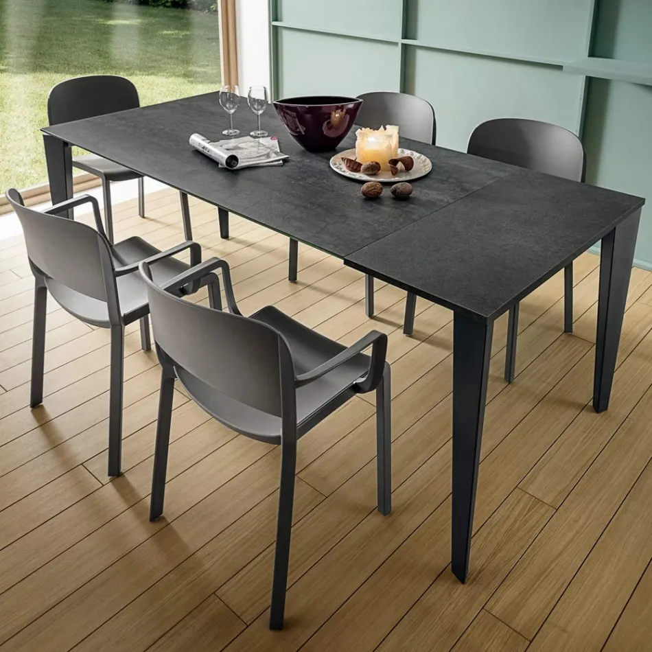 Extendable Kitchen Table in Fine Laminam Ceramic Made in Italy - Efisto Viadurini