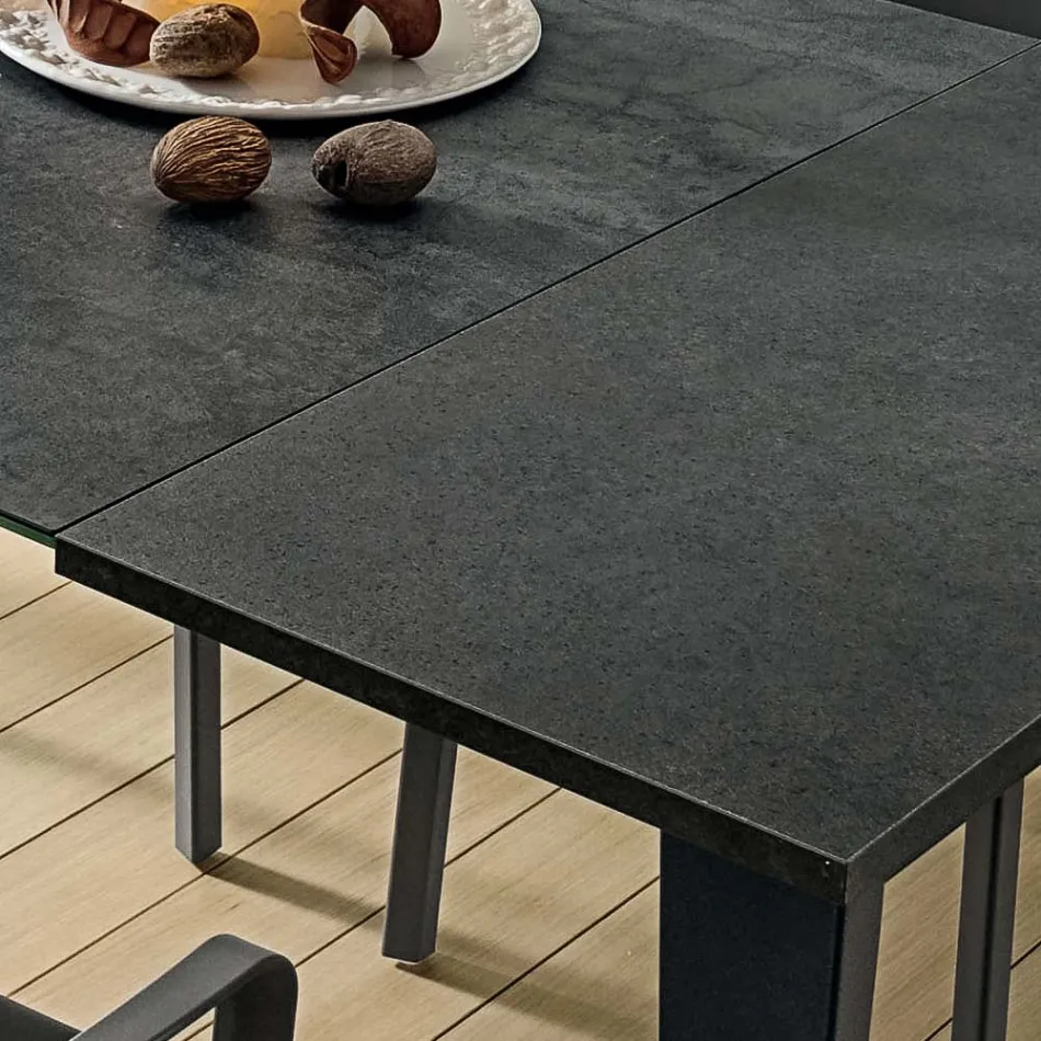 Extendable Kitchen Table in Fine Laminam Ceramic Made in Italy - Efisto Viadurini