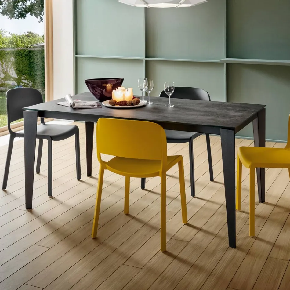 Extendable Kitchen Table in Fine Laminam Ceramic Made in Italy - Efisto Viadurini