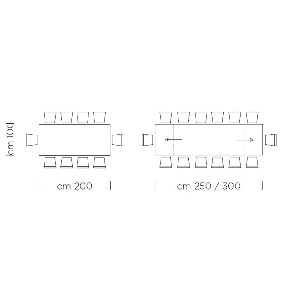 Fenix Kitchen Table Extendable up to 300 cm Made in Italy - Grotta Viadurini