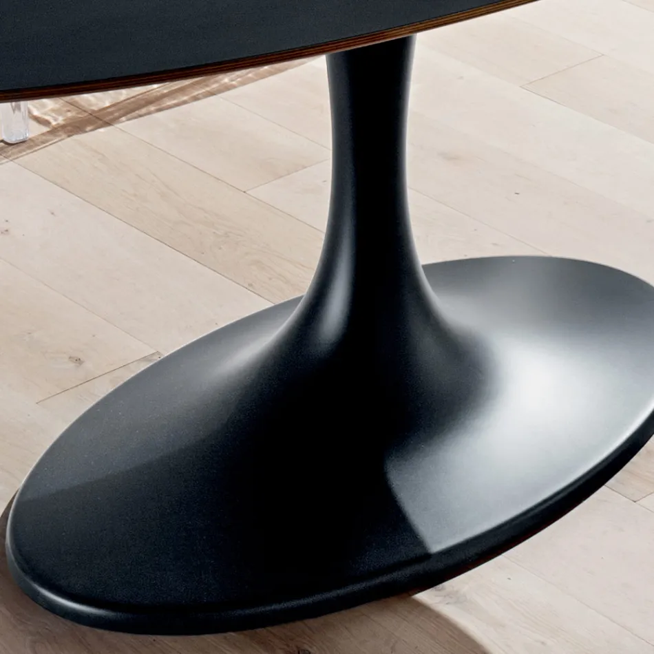 Kitchen Table in Fenix and Lacquered Synthetic Marble Made in Italy - Brontolo Viadurini