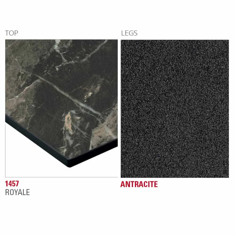 Hpl Kitchen Table with Anthracite Metal Base Made in Italy - Aresto Viadurini