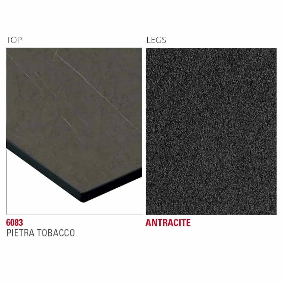 Hpl Kitchen Table with Anthracite Metal Base Made in Italy - Aresto Viadurini