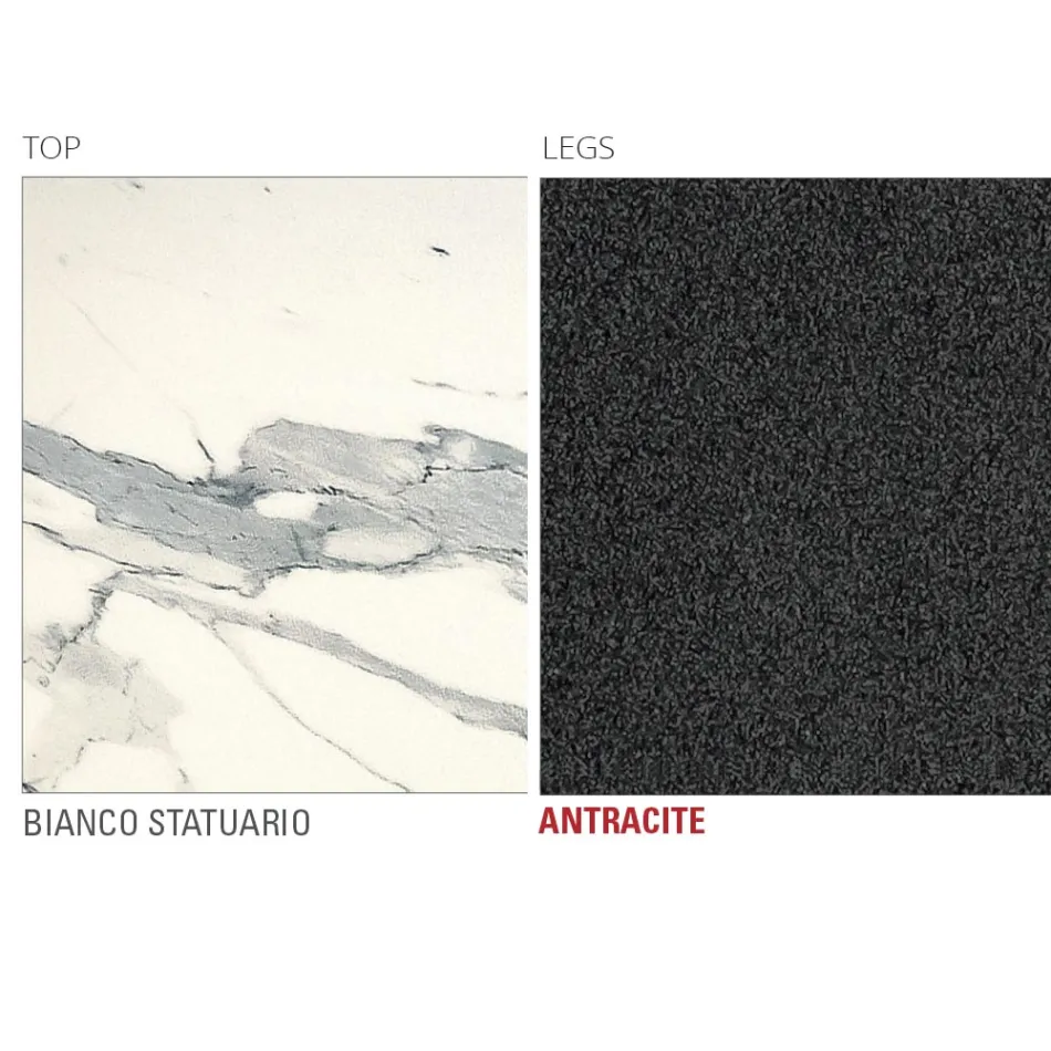 Kitchen Table in Laminam with Metal Structure Made in Italy - Carlino Viadurini