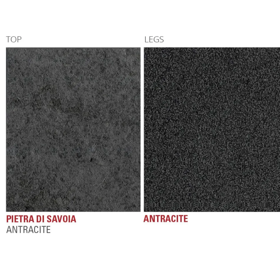 Kitchen Table in Laminam with Metal Structure Made in Italy - Carlino Viadurini