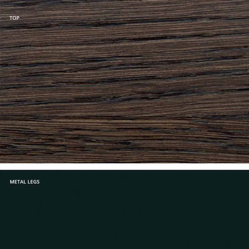 Kitchen table in solid wood and metal made in Italy, Flora Viadurini