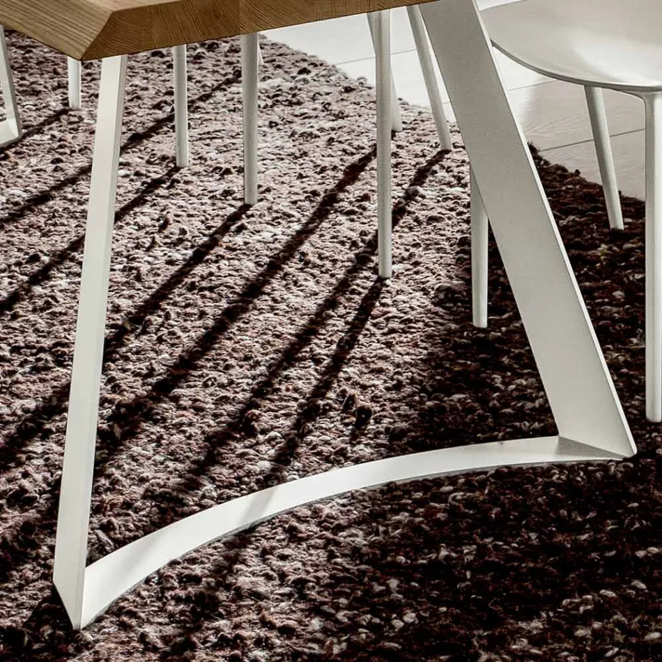 High Quality Debarked Wood Kitchen Table Made in Italy - Pinocchio Viadurini