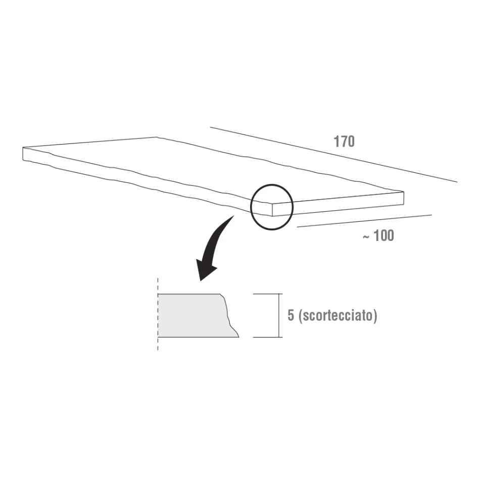High Quality Debarked Wood Kitchen Table Made in Italy - Pinocchio Viadurini