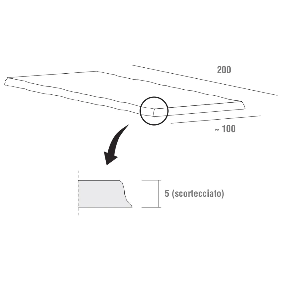Kitchen Table in High Quality Debarked Wood Made in Italy - Pinocchio Viadurini