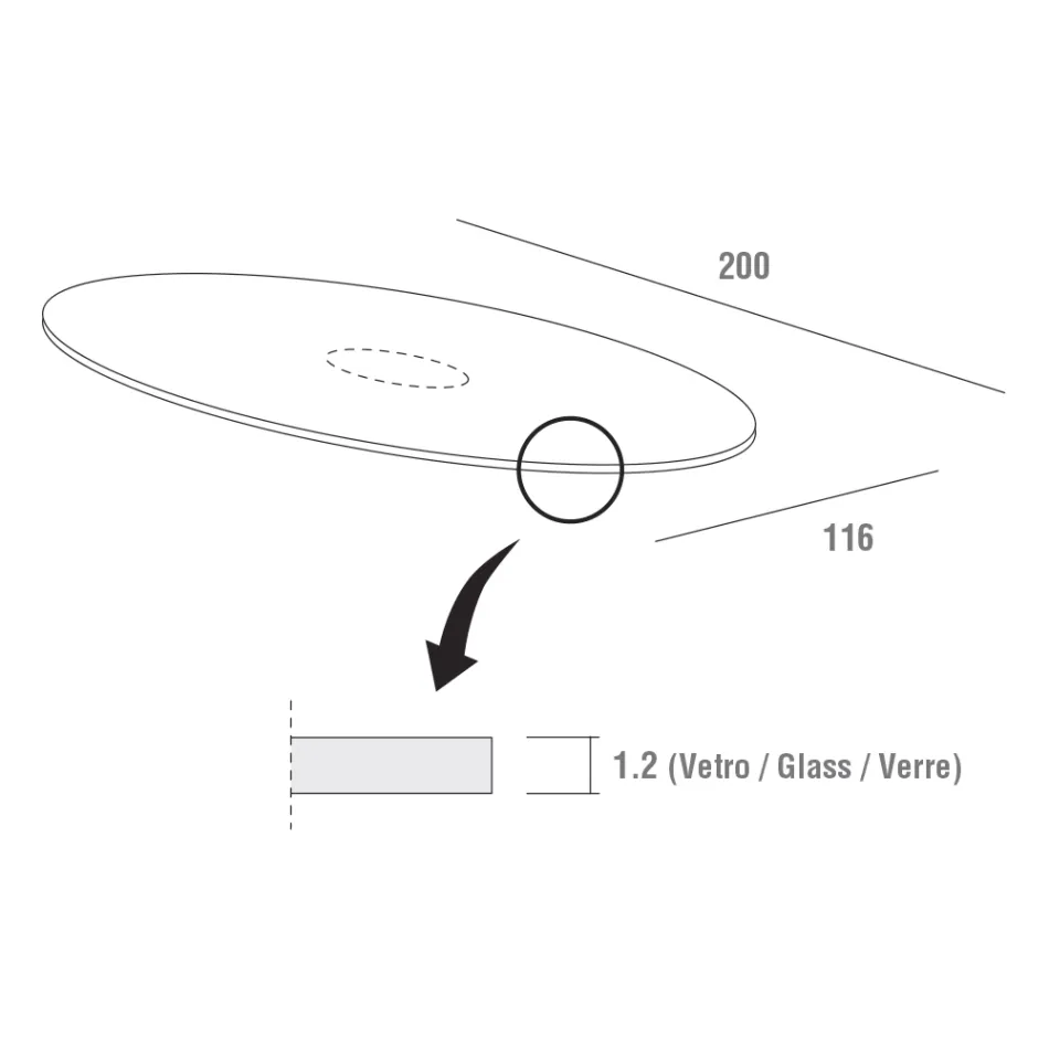 Luxury Kitchen Table in Tempered Glass and Marble Made in Italy - Brontolo Viadurini
