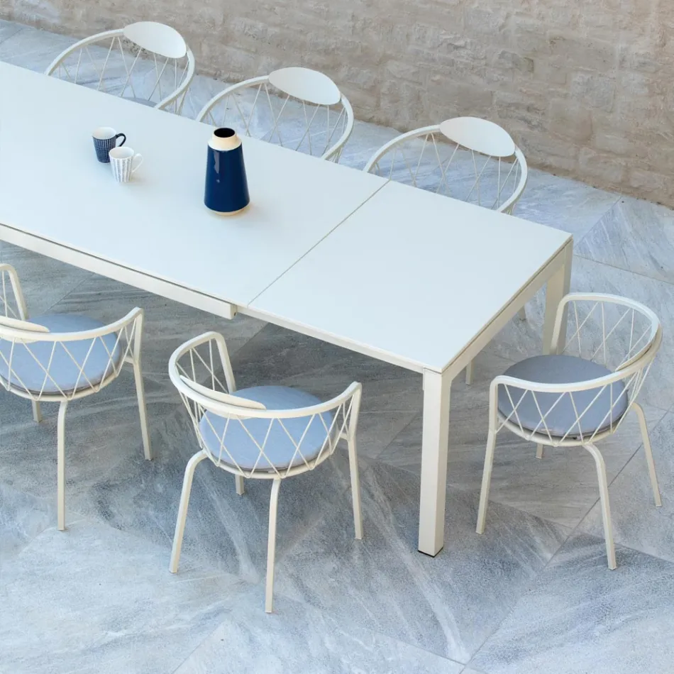 Outdoor Table Extendable to 250 cm in Metal Made in Italy - Beverly Viadurini