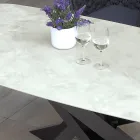 Outdoor Table with Aluminum Base and 12mm Laminated HPL Top - Zefiro Viadurini