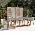 Outdoor Table with Wooden Base and Santos Ceramic Top - Infinity