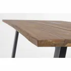 Outdoor Table in Acacia Wood with Legs in Painted Steel - Sheldon Viadurini