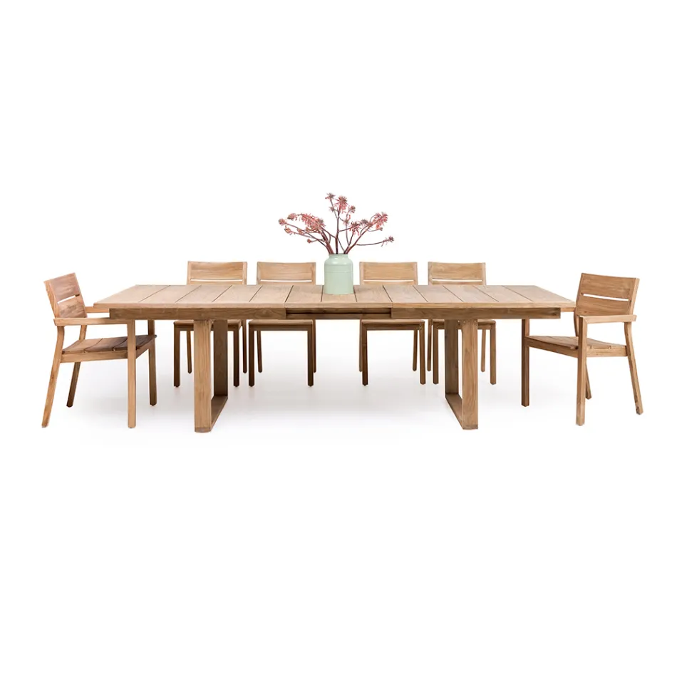 Outdoor Table in Teak Wood Extendable to 270 cm - Marie Viadurini