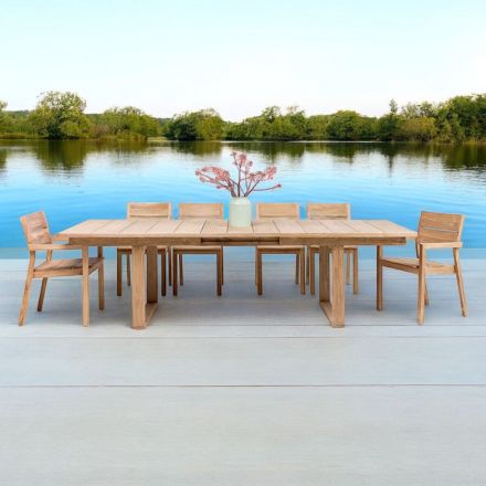 Outdoor Table in Teak Wood Extendable to 270 cm - Marie Viadurini